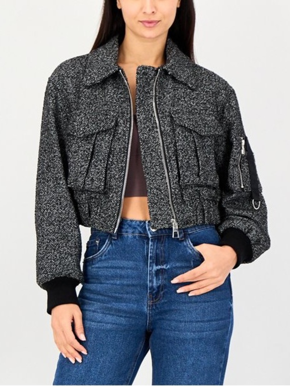 Textured Bomber Jacket